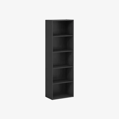 The Range WALPLUS 5-Tier Tall Narrow Open Bookcase 15.8in Wide x 52in High - Blackwood