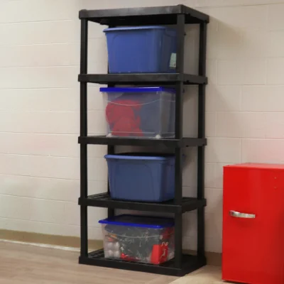 The Range Oskar Heavy Duty 5 Tier Interlocking Black Shelving Racking 340kg - Black