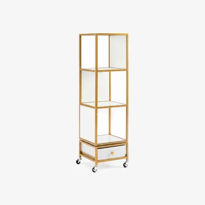 The Range 4-Tier Rotating Bookshelf on Wheels - White