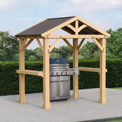 The Range BBQ Grilling Pavilion with Shelves - Natural