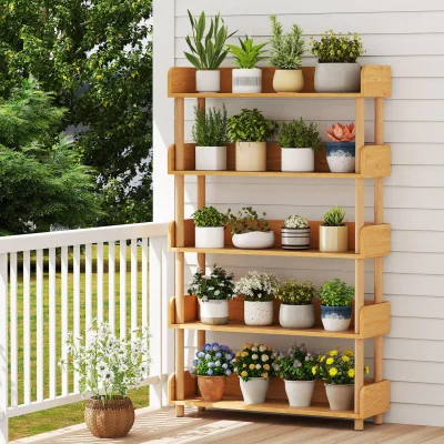 The Range Modern Bookcase with Elevated Guardrails - Natural