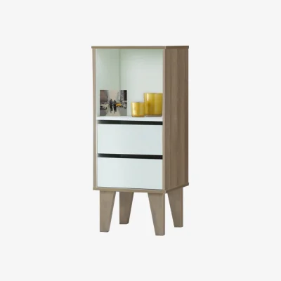 The Range Ruby Bookcase with 2 drawers in white walnut - White walnut