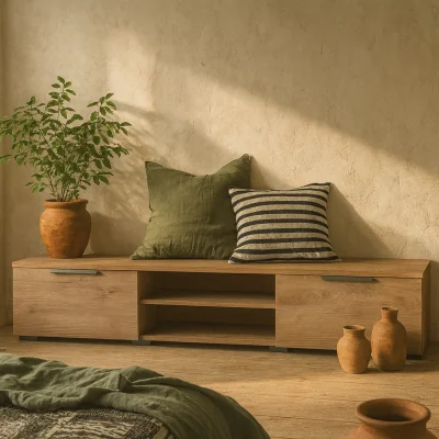The Range Amberfield TV Unit Jackson Hickory Oak 2 Drawers 2 Shelves - Natural