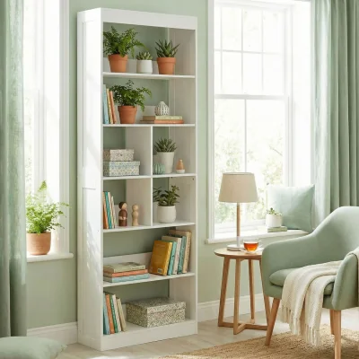 The Range HOMCOM Bookcase  6 Tier Bookshelf  - White