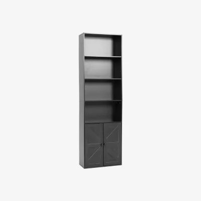 The Range Wooden Bookcase with Cabinet Storage Organiser - Black