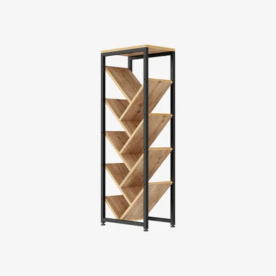 The Range 9-Tier Floor Standing Tree Bookshelf Storage Rack - Light Wood