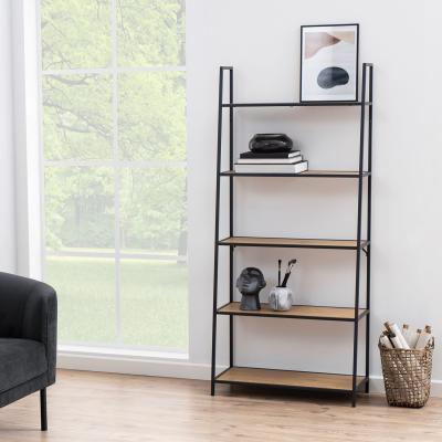 The Range Seaford Metal Ladder Bookcase - Oak