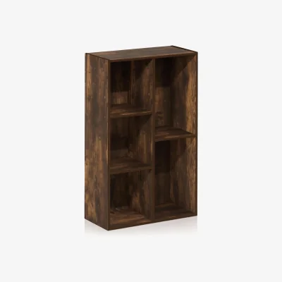 The Range WALPLUS 5-Cube Storage Shelf 19.5in Wide x 31.5in High - Amber Pine