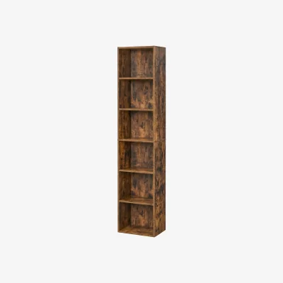 The Range 6-Tier Book Shelf, Shelving Unit, Rustic Brown - Brown