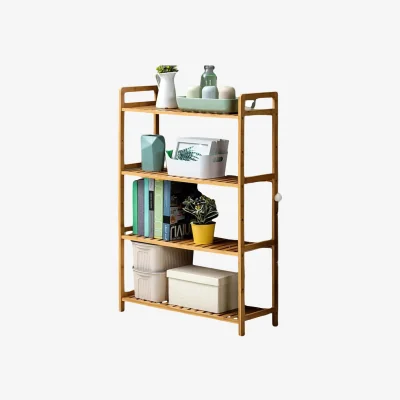 The Range 4 Tier Bamboo Shelving Rack - Brown