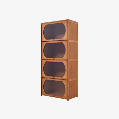 The Range Freestanding Storage Bookcase with Cabinet - Brown / 132cm