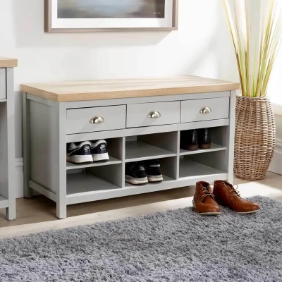 The Range Avon 3 Drawer Shoe Shelving Hallway Storage Unit - Grey