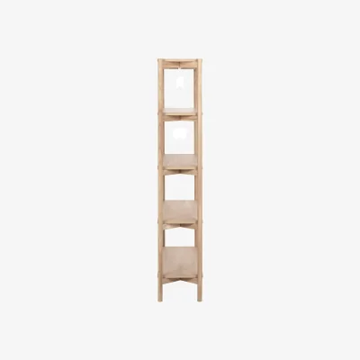 The Range Wyld Haus Berrytwist White Oak Veneer Bookcase, 4 Open Shelves, Matt Finish - White