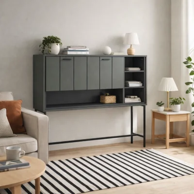 The Range Wyld Haus Elowynd Olive Green Panelled Bar Cabinet, 1 Door, 2 Shelves - Green