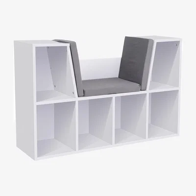 The Range Kidkid Cozy Bookcase with Reading Nook - white