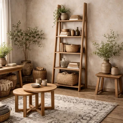 The Range Athy Ladder Bookcase 5 Shelves - Brown