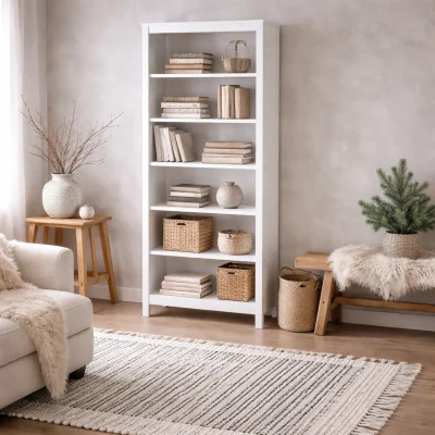 The Range Gossmere 5 Shelf Wooden Bookcase - White
