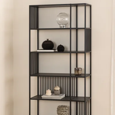 The Range Strington Bookcase with 5 Shelves in Black - Black
