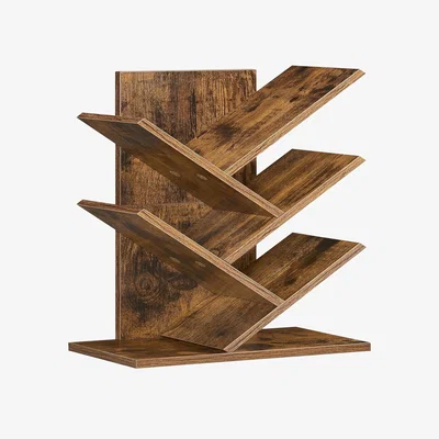 The Range Tree Bookshelf Rustic Space Saving Organizer - Brown