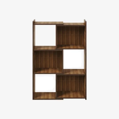 The Range Modern 3-Tier MDF Expandable Desktop Bookshelf  - Dark Walnut