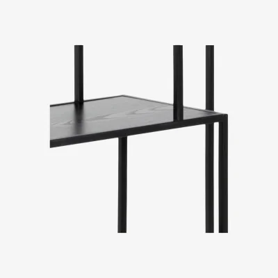 The Range El Paso Tall Metal Bookcase with 5 Ash Shelves - Black