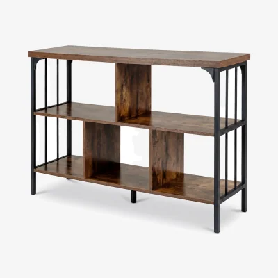 The Range 3 Tier Open Bookshelf with Metal Frame - Brown