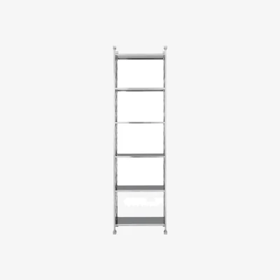 The Range Horizon Silver and Black Glass 6 Tier Shelving Unit - Black