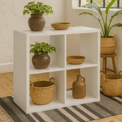 The Range Driftstone Matt 4 Cube Wooden Storage Unit - White