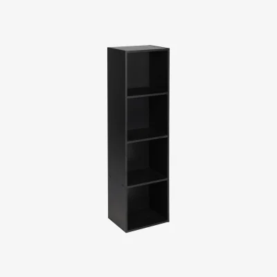 The Range 4 Tier Wooden Bookcase Storage Shelving Unit - Black