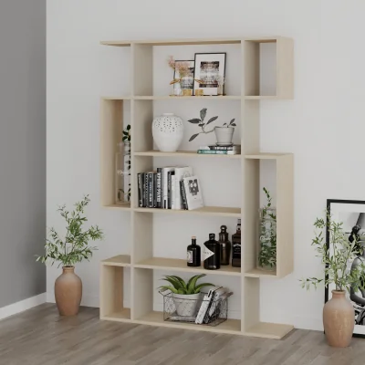 The Range Mito Wall Mounted Bookcase Modern Display Unit - Sonoma Oak, Sandstone