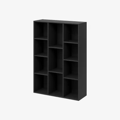 The Range WALPLUS 11-Compartment Open Shelf Bookcase 29.1in Wide - Blackwood