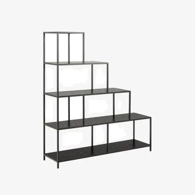 The Range Seaford Bookcase with 4 Shelves in Black - Black