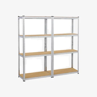 The Range Set of 2 4-Tier Storage Shelves - Silver