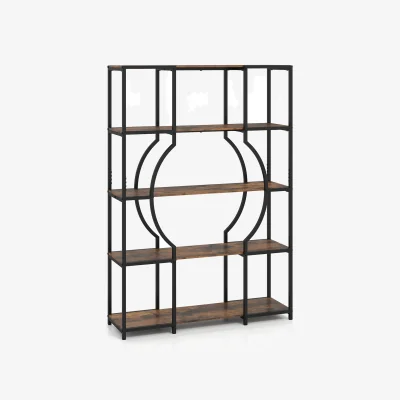 The Range 5 Tier Industrial Geometric Display Shelf - Brown