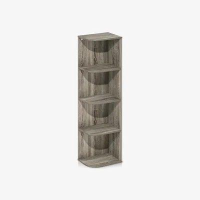 The Range WALPLUS Narrow 4-Shelf Bookcase 12in Wide x 41.4in High - French Oak