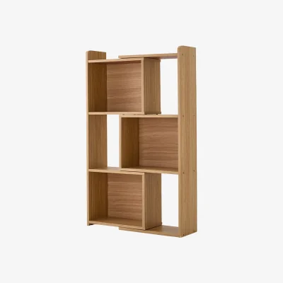 The Range 3-Tier Wood Modular Adjustable Bookshelf - Yellow grain Finish