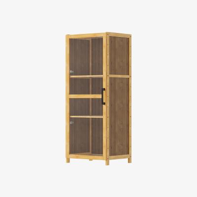 The Range Storage Bookcase with Acrylic Doors - Brown & Wood & Translucent
