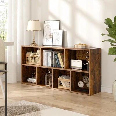The Range Rectangular Wood Grain Bookshelf Storage Rack - Brown