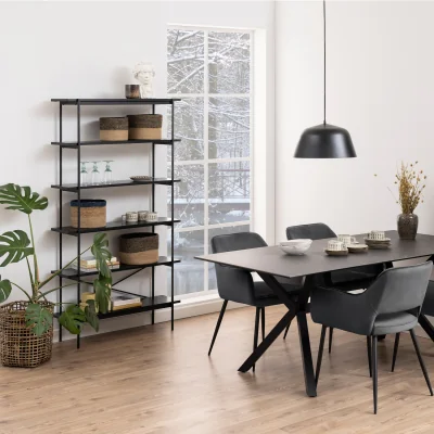The Range Angus Bookcase with 5 Shelves in Black - Black