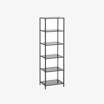The Range VASAGLE 6-Tier Glass Shelf Bookcase - Grey