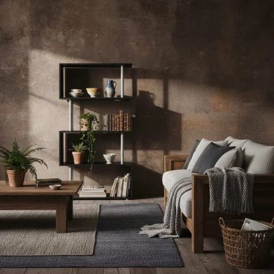 The Range Firtu Wood Black 5-Tier S-Shaped Freestanding Bookcase