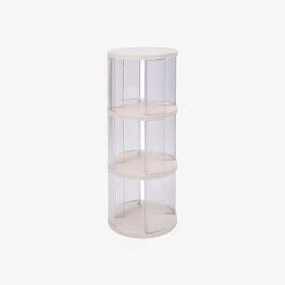 The Range 3-Tier Round Rotating Plastic Bookcase - White