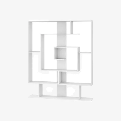 The Range 7-Tier Bookshelf Geometric Bookcase - White
