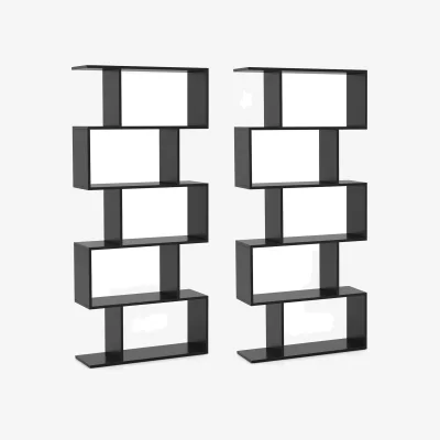 The Range Set of 2 S-Shaped Bookcases - Black