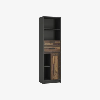 The Range Brooklyn Bookcase in Walnut and Dark Matera Grey - Walnut & Dark Matera Grey