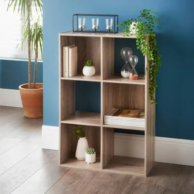The Range 6 Cube Bookcase Unit - Oak