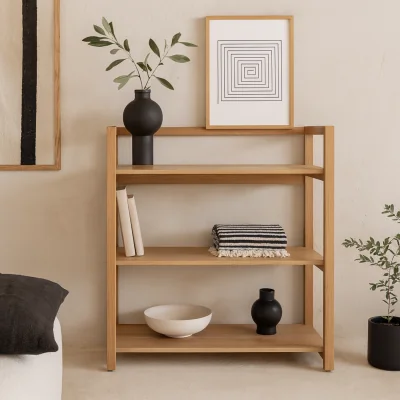 The Range Kigali Rectangular 3 Shelf Bookcase - Natural