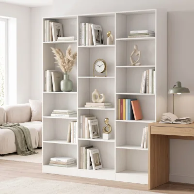 The Range HOMCOM Bookcase Freestanding Open Storage Shelf  - White