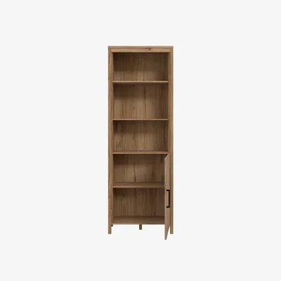 The Range Wyld Haus Mossbloom Waterford Oak-Look Tall Shelf Unit 2 Shelves 1 Door - Natural