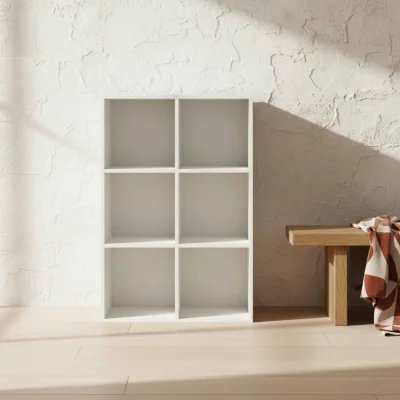 The Range Veniha Nozi Wood White 6-Cube Storage Bookcase
